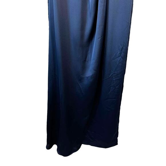 After Six New Womens Faux Wrap Satin Gown Dress 6864 Midnight 6 R Formal Elegant - Picture 7 of 14